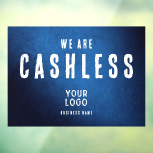 We Are Cashless Zakelijk Logo Blauwe Gradiënt Raamsticker
