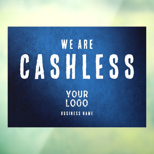 We Are Cashless Zakelijk Logo Blauwe Gradiënt Raamsticker (Vel 3)