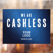 We Are Cashless Zakelijk Logo Blauwe Gradiënt Raamsticker (Vel 2)