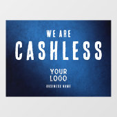 We Are Cashless Zakelijk Logo Blauwe Gradiënt Raamsticker (Vel)