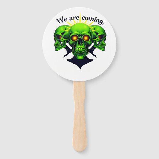 We Are Coming: Kracht en Angst in één ontwerp Handwaaier (Voorkant)