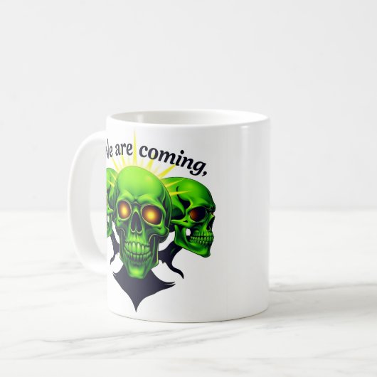 We Are Coming: Kracht en Angst in één ontwerp Koffiemok (Voorkant links)