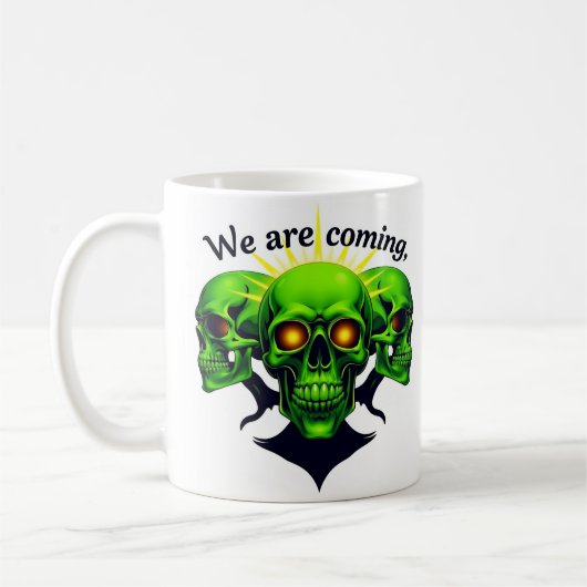 We Are Coming: Kracht en Angst in één ontwerp Koffiemok (Links)