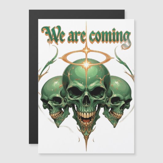We Are Coming: Kracht en Angst in één ontwerp Magnetische Uitnodiging (Voorkant / Achterkant)