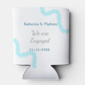 We are engaged blue gray watercolor spiral stylish blikjeskoeler (Achterkant)