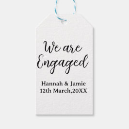 We are Engaged couple name date calligraphystylish Cadeaulabel