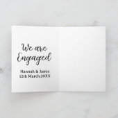 We are Engaged couple name date calligraphystylish Kaart (Binnen)