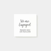 We are Engaged couple name date calligraphystylish Post-it® Notes (Voorkant)