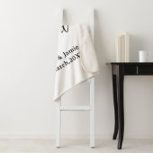 We are Engaged couple name date calligraphystylish Sherpa Deken (In situ)