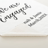 We are Engaged couple name date calligraphystylish Sherpa Deken (3/4)