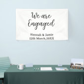 We are Engaged couple name date calligraphystylish Spandoek (Beurs)