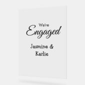 We are engaged couple name romantic stylish simple acryl bord (Hoek)