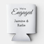 We are engaged couple name romantic stylish simple blikjeskoeler (Achterkant)