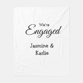 We are engaged couple name romantic stylish simple fleece deken