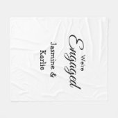 We are engaged couple name romantic stylish simple fleece deken (Voorkant (Horizontaal))