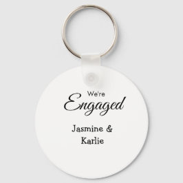 We are engaged couple name romantic stylish simple sleutelhanger