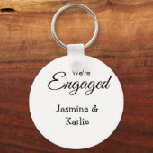 We are engaged couple name romantic stylish simple sleutelhanger (Achterkant)