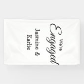 We are engaged couple name romantic stylish simple spandoek (Horizontaal)