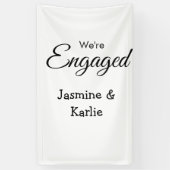We are engaged couple name romantic stylish simple spandoek (Verticaal)