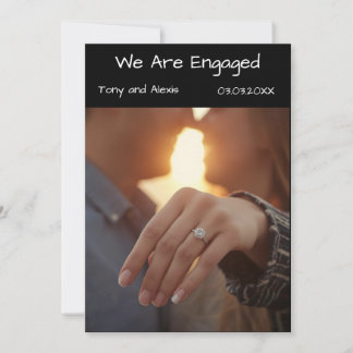 We Are Engaged Fotokaartje | Modern Kaart
