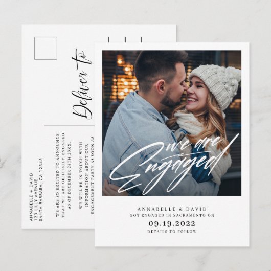 We Are Engaged Huidige Foto Aankondiging Ansichtk (Voorkant / Achterkant)