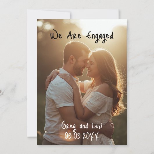 We Are Engaged Photo Announcement Card Kaart (Voorkant)