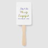 We are Engaged purple gold name date elegant simpl Handwaaier (Achterkant)