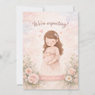We Are Expecting a Baby Announcement Card Minimal  Kaart