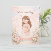 We Are Expecting a Baby Announcement Card Minimal  Kaart (Staand voorkant)