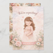 We Are Expecting a Baby Announcement Card Minimal  Kaart (Voorkant / Achterkant)
