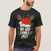 We Are Family 2025 Black Christmas Tree Santa Pjs  T-shirt (Voorkant)