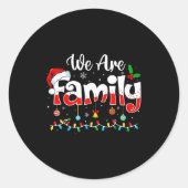 We Are Family 2025 Christmas Pajama Funny Matching Ronde Sticker (Voorkant)
