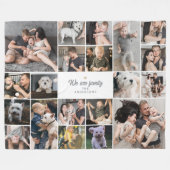 We Are Family Aangepaste tekst 20-foto collage Fleece Deken (Voorkant (Horizontaal))