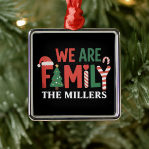 We Are Family Gepersonaliseerde Kerstmis Familie K Metalen Ornament