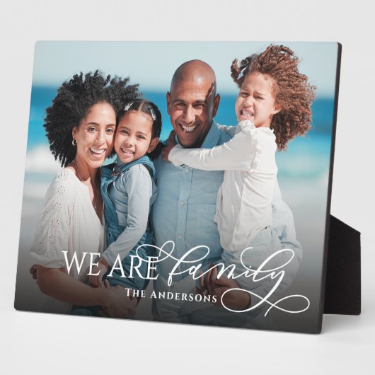 We Are Family Handwritten Script Family Name Fotoplaat (Zijkant)