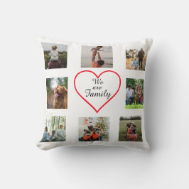 We Are Family Heart  8 Photo Collage Pillow Kussen