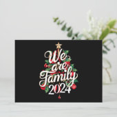 We Are Family Kerst 2024 Matching Pyjama  Feestdagenkaart (Staand voorkant)