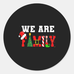 We Are Family Kerstpyjama Grappige Bijpassende Xma Ronde Sticker
