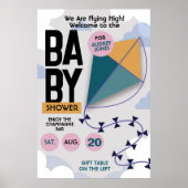 We Are Flying High Cute Kite Baby Shower Poster (Voorkant)