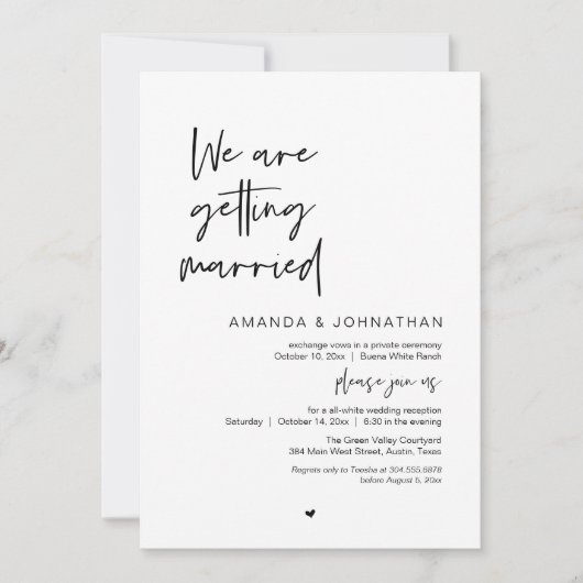 We are getting married, Modern Wedding Celebration Kaart (Voorkant)