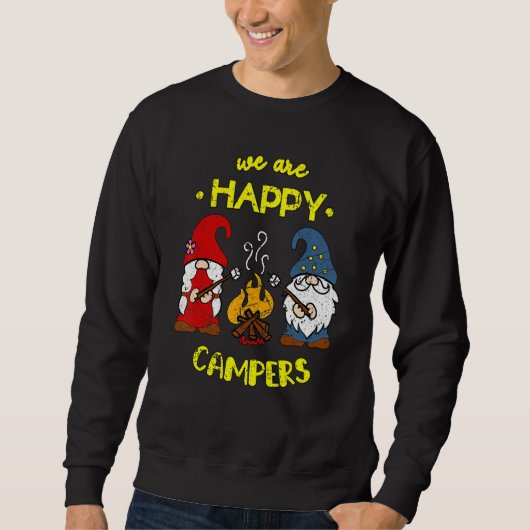 We Are Happy Campers Gnomes Gnome Campfire Couple Trui (Voorkant)