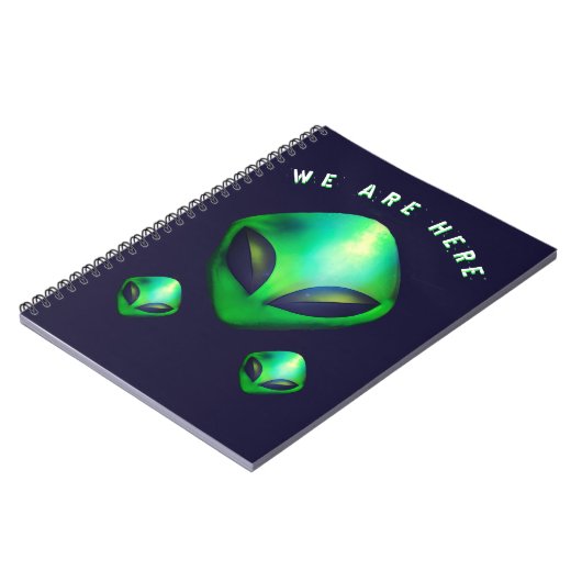 "We Are Here" Green Alien head Notitieboek (Linkerzijde)