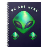 "We Are Here" Green Alien head Notitieboek (Voorkant)