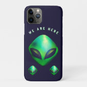 "We Are Here" groene alien hoofd Case-Mate iPhone Case (Achterkant)