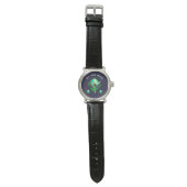 "We Are Here" groene alien hoofd Horloge (Vlak)