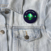 "We Are Here" groene alien hoofd Ronde Button 5,7 Cm (In situ)