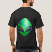 "We Are Here" groene buitenaardse kop T-shirt (Achterkant)