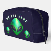 "We Are Here" groene buitenaardse kop Toilettasje (Rechterhoek)