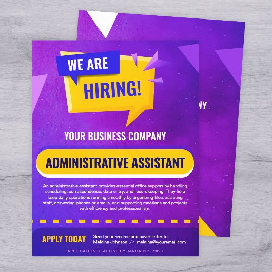 We Are Hiring Job Position Announcement Template Flyer