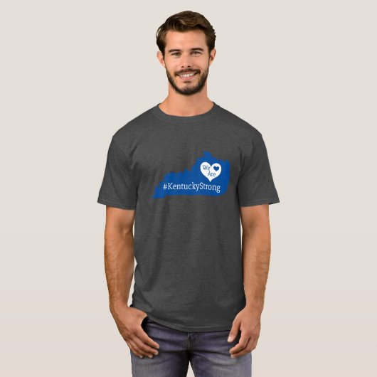 We Are KentuckyStrong State Silhouette with Heart T-shirt (Voorkant volledig)